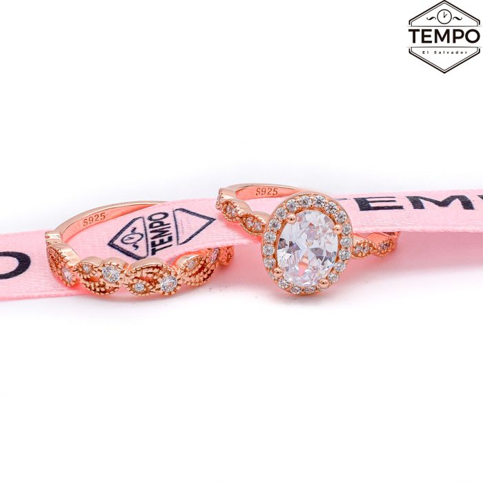 Anillos de compromiso - Plata 925 y Oro rosa 10K - AC17 - Imagen 5