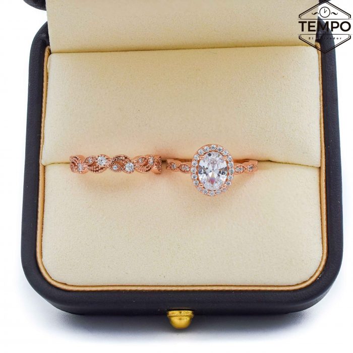 Anillos de compromiso - Plata 925 y Oro rosa 10K - AC17 - Imagen 8