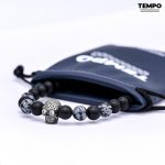 Pulsera para caballero - Piedra natural - ONIX MATE Y VENA DE DRAGON - PN26 - Imagen 2