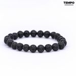 Pulsera para caballero - Piedra natural - PIEDRA VOLCÁNICA 8MM - PN3 - Imagen 3