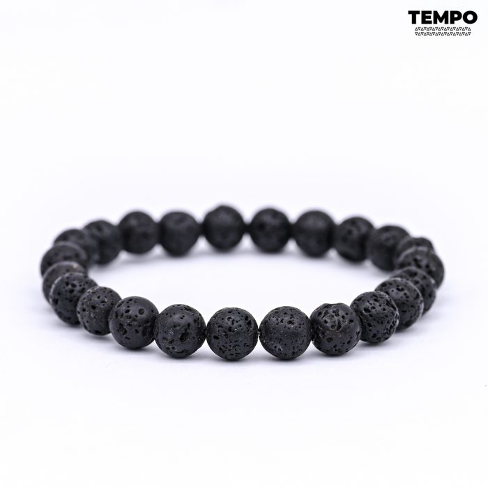Pulsera para caballero - Piedra natural - PIEDRA VOLCÁNICA 8MM - PN3 - Imagen 6