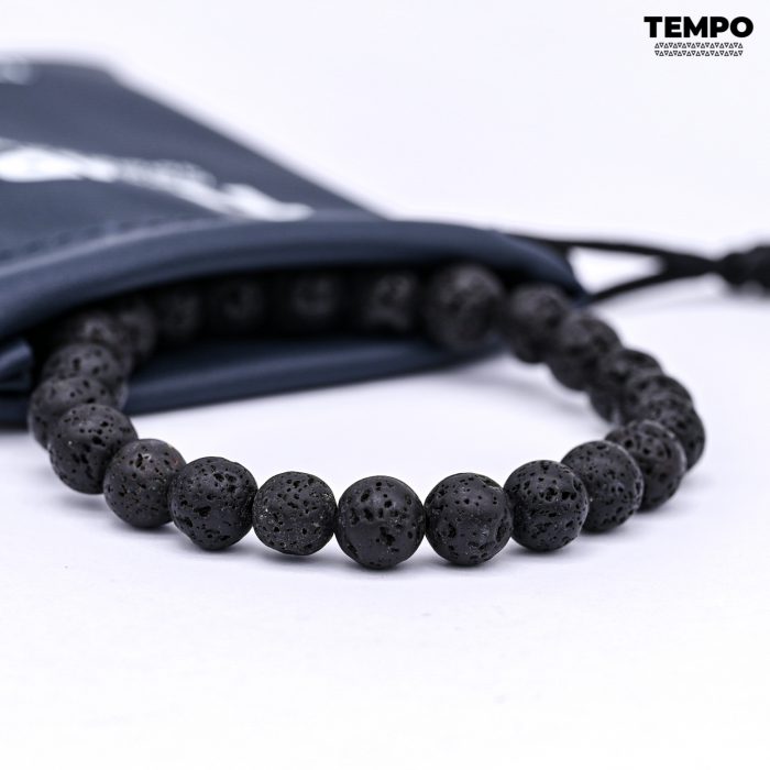 Pulsera para caballero - Piedra natural - PIEDRA VOLCÁNICA 8MM - PN3 - Imagen 2