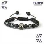 Pulsera para caballero - Piedra natural - ONIX MATE Y VENA DE DRAGON - PN26