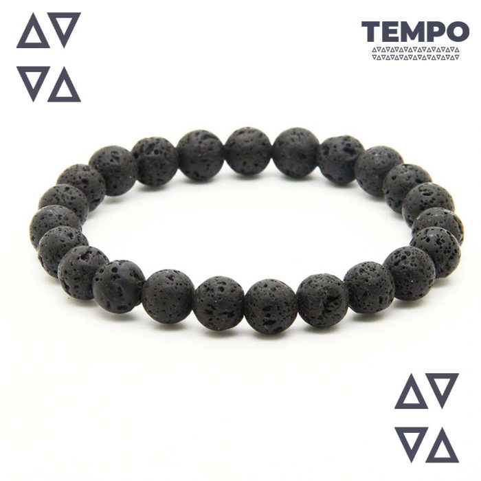Pulsera para caballero - Piedra natural - PIEDRA VOLCÁNICA 8MM - PN3 - Imagen 1