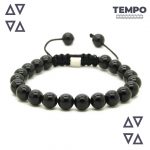 Pulsera para caballero - Piedra natural - ONIX BRILLANTE 8MM - PN9