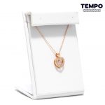 Collar de Plata 925 - Plata con baño en oro rosa 10K - Corazón con círculo - C71 - Imagen 2