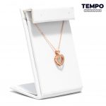Collar de Plata 925 - Plata con baño en oro rosa 10K - Corazón con círculo - C71 - Imagen 3