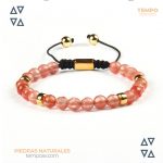 Pulsera para caballero - Piedra natural - AGATA ROSA 6MM - PN32