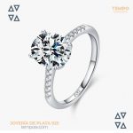 Anillo de compromiso - Hecho de plata italiana 925 - Corte ovalado - AC38