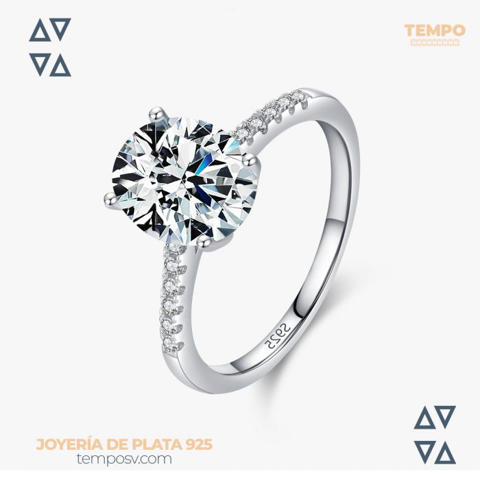 Anillo de compromiso - Hecho de plata italiana 925 - Corte ovalado - AC38 - Imagen 1