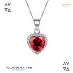 Collar de Plata 925 - CORAZON ROJO GIGANTE - C97