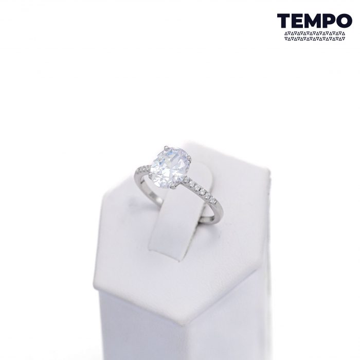 Anillo de compromiso - Hecho de plata italiana 925 - Corte ovalado - AC38 - Imagen 6