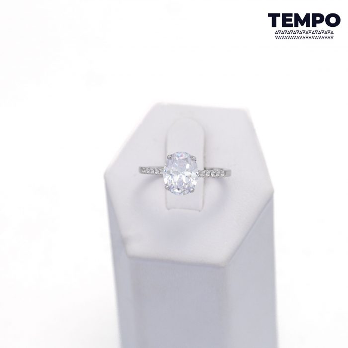 Anillo de compromiso - Hecho de plata italiana 925 - Corte ovalado - AC38 - Imagen 7