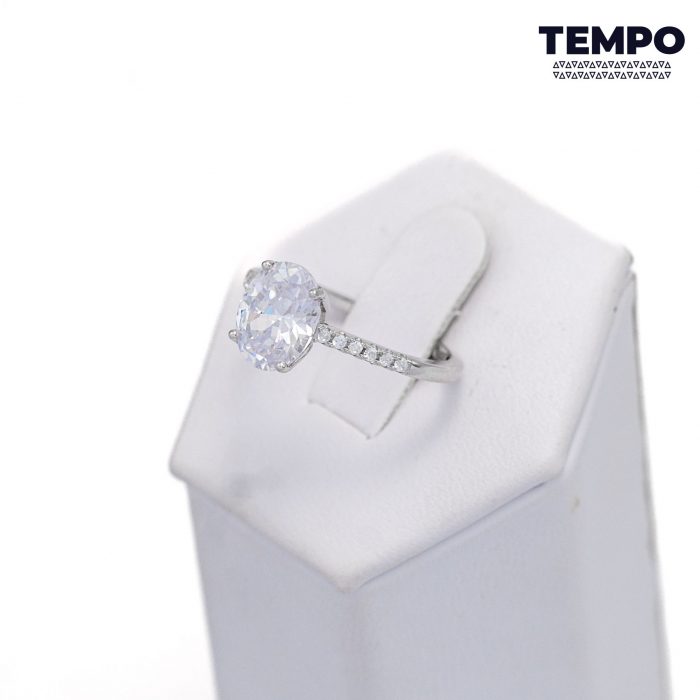 Anillo de compromiso - Hecho de plata italiana 925 - Corte ovalado - AC38 - Imagen 2