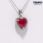 Collar de Plata 925 - CORAZON ROJO GIGANTE - C97 - Imagen 4