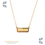 Collar de acero - baño en oro laminado 18K - CA21