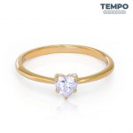 Anillos de compromiso | Anillo de promesa | ORO BLANCO | ORO AMARILLO 10K | DIAMANTE MOISSANITA | CORTE CORAZÓN | AC42 - Imagen 9