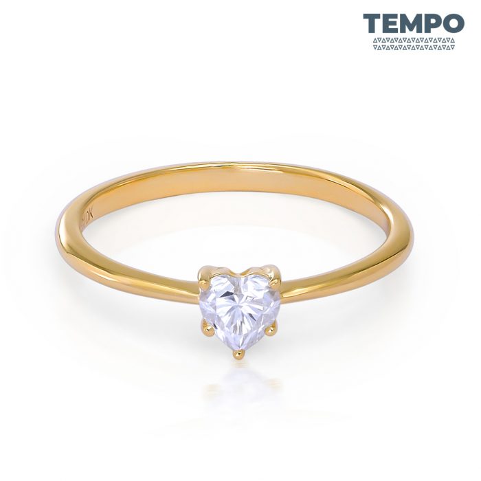 Anillos de compromiso | Anillo de promesa | ORO BLANCO | ORO AMARILLO 10K | DIAMANTE MOISSANITA | CORTE CORAZÓN | AC42 - Imagen 9