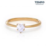 Anillos de compromiso | Anillo de promesa | ORO BLANCO | ORO AMARILLO 10K | DIAMANTE MOISSANITA | CORTE CORAZÓN | AC42 - Imagen 8