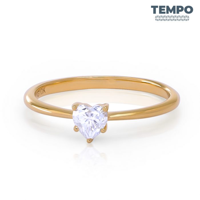 Anillos de compromiso | Anillo de promesa | ORO BLANCO | ORO AMARILLO 10K | DIAMANTE MOISSANITA | CORTE CORAZÓN | AC42 - Imagen 8