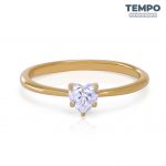 Anillos de compromiso | Anillo de promesa | ORO BLANCO | ORO AMARILLO 10K | DIAMANTE MOISSANITA | CORTE CORAZÓN | AC42