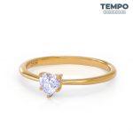 Anillos de compromiso | Anillo de promesa | ORO BLANCO | ORO AMARILLO 10K | DIAMANTE MOISSANITA | CORTE CORAZÓN | AC42 - Imagen 7