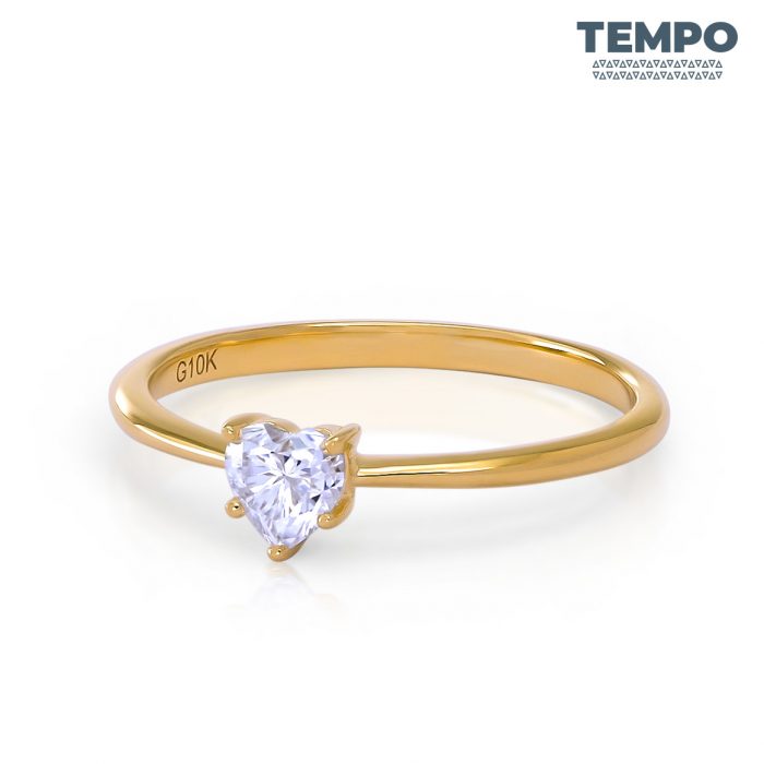 Anillos de compromiso | Anillo de promesa | ORO BLANCO | ORO AMARILLO 10K | DIAMANTE MOISSANITA | CORTE CORAZÓN | AC42 - Imagen 7