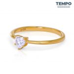 Anillos de compromiso | Anillo de promesa | ORO BLANCO | ORO AMARILLO 10K | DIAMANTE MOISSANITA | CORTE CORAZÓN | AC42 - Imagen 6