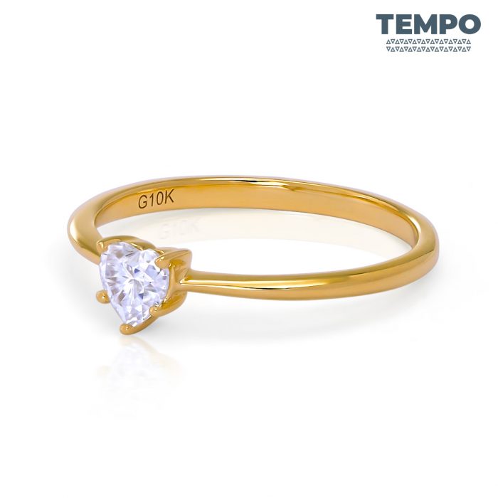 Anillos de compromiso | Anillo de promesa | ORO BLANCO | ORO AMARILLO 10K | DIAMANTE MOISSANITA | CORTE CORAZÓN | AC42 - Imagen 6