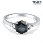 Anillo de promesa – Corte hexagonal - Piedra London Blue – AP33 - Imagen 2