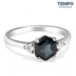 Anillo de promesa – Corte hexagonal - Piedra London Blue – AP33 - Imagen 3