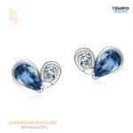 Aritos hecho de plata 925  STYLE HEART AZUL- Código AA118