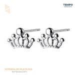 Aritos hecho de plata 925  Corona - Código AA122