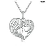 Collar de Plata 925 - EN FIGURA DE MADRE HE HIJA FORMANDO UN CORAZÓN- C126