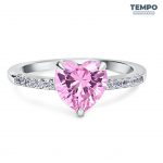 Anillo de promesa - CORTE CORAZÓN ROSADO- AP29