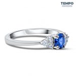 Anillos de compromiso | ORO BLANCO 10K |  ZAFIRO AC53 - Imagen 5