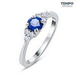 Anillos de compromiso | ORO BLANCO 10K |  ZAFIRO AC53