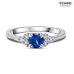 Anillos de compromiso | ORO BLANCO 10K |  ZAFIRO AC53 - Imagen 2