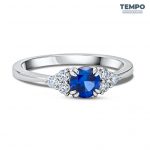 Anillos de compromiso | ORO BLANCO 10K |  ZAFIRO AC53 - Imagen 3