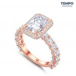 Anillos de compromiso - ORO CLÁSICO 10K-CORTE ESMERALDA - AC59