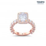 Anillos de compromiso - ORO CLÁSICO 10K-CORTE ESMERALDA - AC59 - Imagen 7