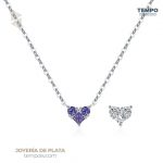 Collar de Plata 925 - COLLAR DE PLATA 925 –   CORAZÓN MINIMALISTA PURPURA–  C136