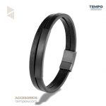 Pulsera para caballero -  Colección Córdoba  CUERO NEGRA  C142