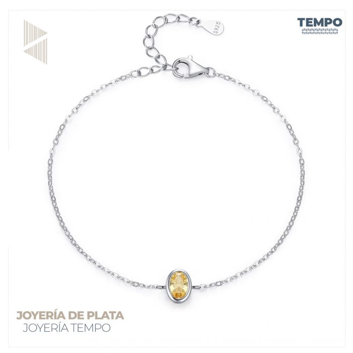 Pulsera de plata 925| MINIMALISTA CITRINO| BP88 - Imagen 1