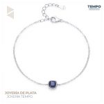 Pulsera de plata 925| MINIMALISTA CRISTAL AZUL BP90