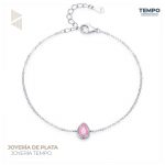 Pulsera de plata 925| MINIMALISTA CRISTAL ROSA BP91