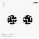 Aritos hecho de plata 925  CIRCULO NEGRO Código AA128