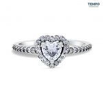 Anillo de promesa – PLATA 925 CORAZÓN BLANCO - AP42