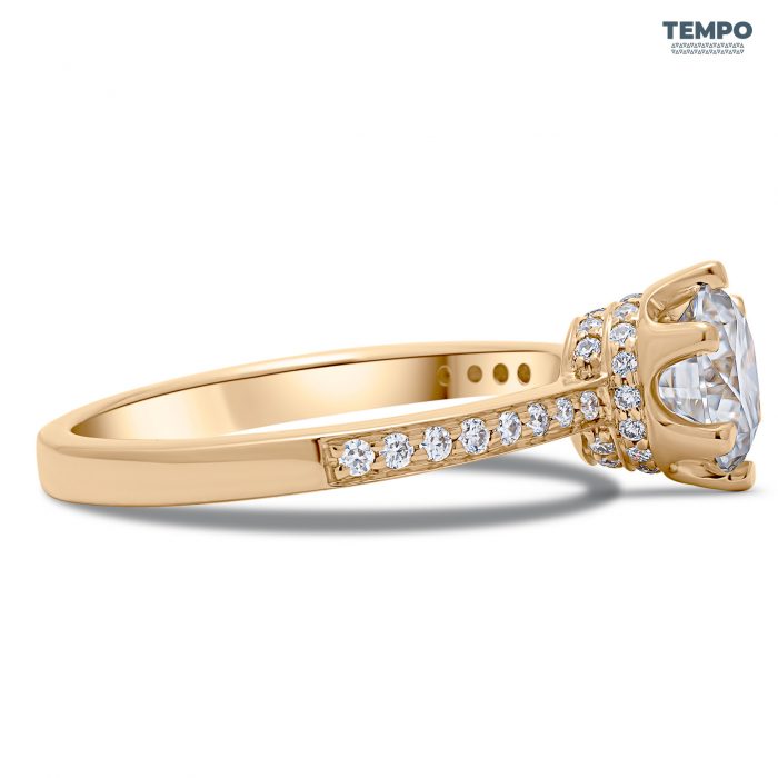 Anillo de Compromiso en Oro 10K - Solitario con Montura en Corona - AC66 - Imagen 5