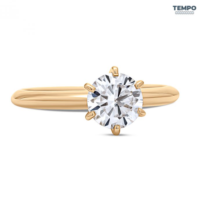 Anillo de Compromiso en Oro 10K - Estilo Tiffany - Corte Redondo 1CT - AC67 - Imagen 3
